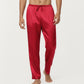 Men's Satin Lounge Pants with Elastic Waistband and Straight-Leg Fit
