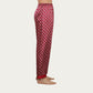 Men's Satin Lounge Pants with Geometric Print and Elastic Waistband