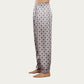 Men's Satin Lounge Pants with Geometric Print and Elastic Waistband