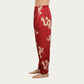 Men's Satin Lounge Pants with Baroque Print and Elastic Waistband