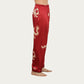 Men's Satin Lounge Pants with Baroque Print and Elastic Waistband