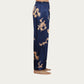 Men's Satin Lounge Pants with Baroque Print and Elastic Waistband