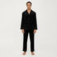 Men's 2-Piece Set Textured Velvet Pajamas with Button-Up Top and Straight-Leg Pants