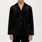 Men's 2-Piece Set Textured Velvet Pajamas with Button-Up Top and Straight-Leg Pants