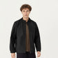 Men's Lightweight Zip-Up Jacket with Stand Collar and Long Sleeves