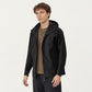 Men's Full Zip Hooded Jacket with Adjustable Drawstrings and Front Zip Pockets