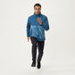 Men's Lightweight Zip-Up Windbreaker Jacket with High Collar and Zipper Pockets