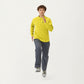 Men's Long Sleeve Quarter Zip Fleece Pullover with Mock Neck and Textured Waffle Knit Fabric