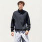 Men's Long Sleeve Quarter Zip Windbreaker Pullover with Elastic Cuffs and Zipper Chest Pocket