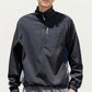 Men's Long Sleeve Quarter Zip Windbreaker Pullover with Elastic Cuffs and Zipper Chest Pocket