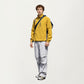 Men's Long Sleeve Quarter Zip Windbreaker Pullover with Elastic Cuffs and Zipper Chest Pocket