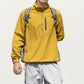 Men's Long Sleeve Quarter Zip Windbreaker Pullover with Elastic Cuffs and Zipper Chest Pocket