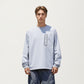 Men's Long Sleeve Pullover Crew Neck Top with Contrast Zipper Chest Pocket and Elastic Cuffs