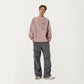 Men's Long Sleeve Pullover Crew Neck Top with Contrast Zipper Chest Pocket and Elastic Cuffs