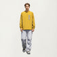 Men's Long Sleeve Pullover Crew Neck Top with Contrast Zipper Chest Pocket and Elastic Cuffs