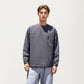 Men's Long Sleeve Crew Neck Utility Pullover with Zipper Chest Pocket and Elastic Cuffs