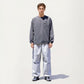 Men's Long Sleeve Crew Neck Utility Pullover with Zipper Chest Pocket and Elastic Cuffs