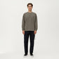 Men's Long Sleeve Crew Neck Utility Pullover with Zipper Chest Pocket and Elastic Cuffs