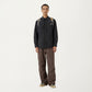 Men's Long Sleeve Button-Up Utility Shirt with Chest Pocket and Structured Stitch Detailing