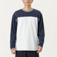 Men's Long Sleeve Color Block Crew Neck Pullover with Contrast Stitching and Relaxed Fit