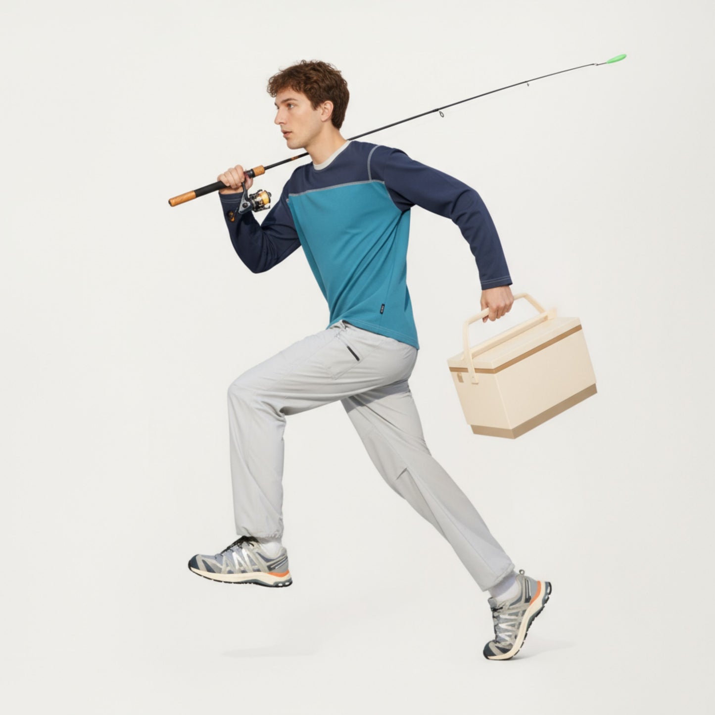 Men's Long Sleeve Color Block Crew Neck Pullover with Contrast Stitching and Relaxed Fit