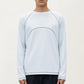 Men's Long Sleeve Crew Neck Pullover with Raglan Seams and Subtle Front Stitch Detail