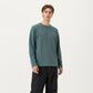 Men's Long Sleeve Crew Neck Pullover with Raglan Seams and Subtle Front Stitch Detail