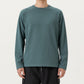 Men's Long Sleeve Crew Neck Pullover with Raglan Seams and Subtle Front Stitch Detail