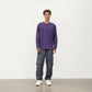 Men's Long Sleeve Crew Neck Pullover with Raglan Seams and Subtle Front Stitch Detail