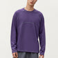 Men's Long Sleeve Crew Neck Pullover with Raglan Seams and Subtle Front Stitch Detail