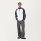 Men's Long Sleeve Quarter Zip Pullover with Color Block Panels and Stand Collar