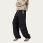 Men's Wide Leg Cargo Pants with Oversized Pockets and Adjustable Drawstring Waist
