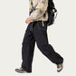 Men's Wide Leg Cargo Pants with Oversized Pockets and Adjustable Drawstring Waist