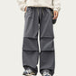 Men's Wide Leg Cargo Pants with Oversized Pockets and Adjustable Drawstring Waist