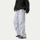 Men's Wide Leg Cargo Pants with Oversized Pockets and Adjustable Drawstring Waist