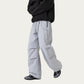 Men's Wide Leg Cargo Pants with Oversized Pockets and Adjustable Drawstring Waist