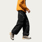 Men's Textured Wide Leg Cargo Pants with Zipper Pockets and Adjustable Drawstring Waist