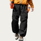 Men's Textured Wide Leg Cargo Pants with Zipper Pockets and Adjustable Drawstring Waist