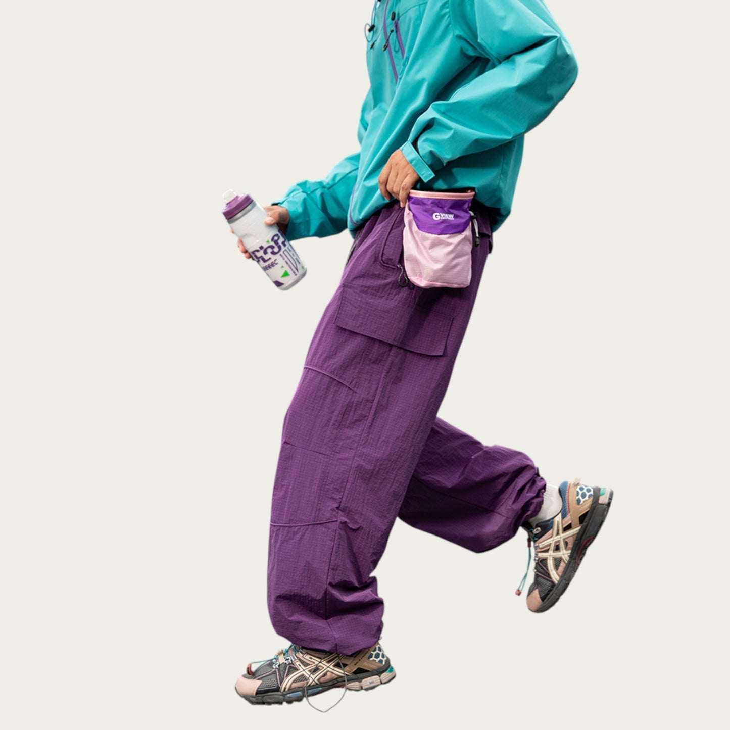 Men's Lightweight Cargo Pants with Drawstring Waist and Utility Pockets