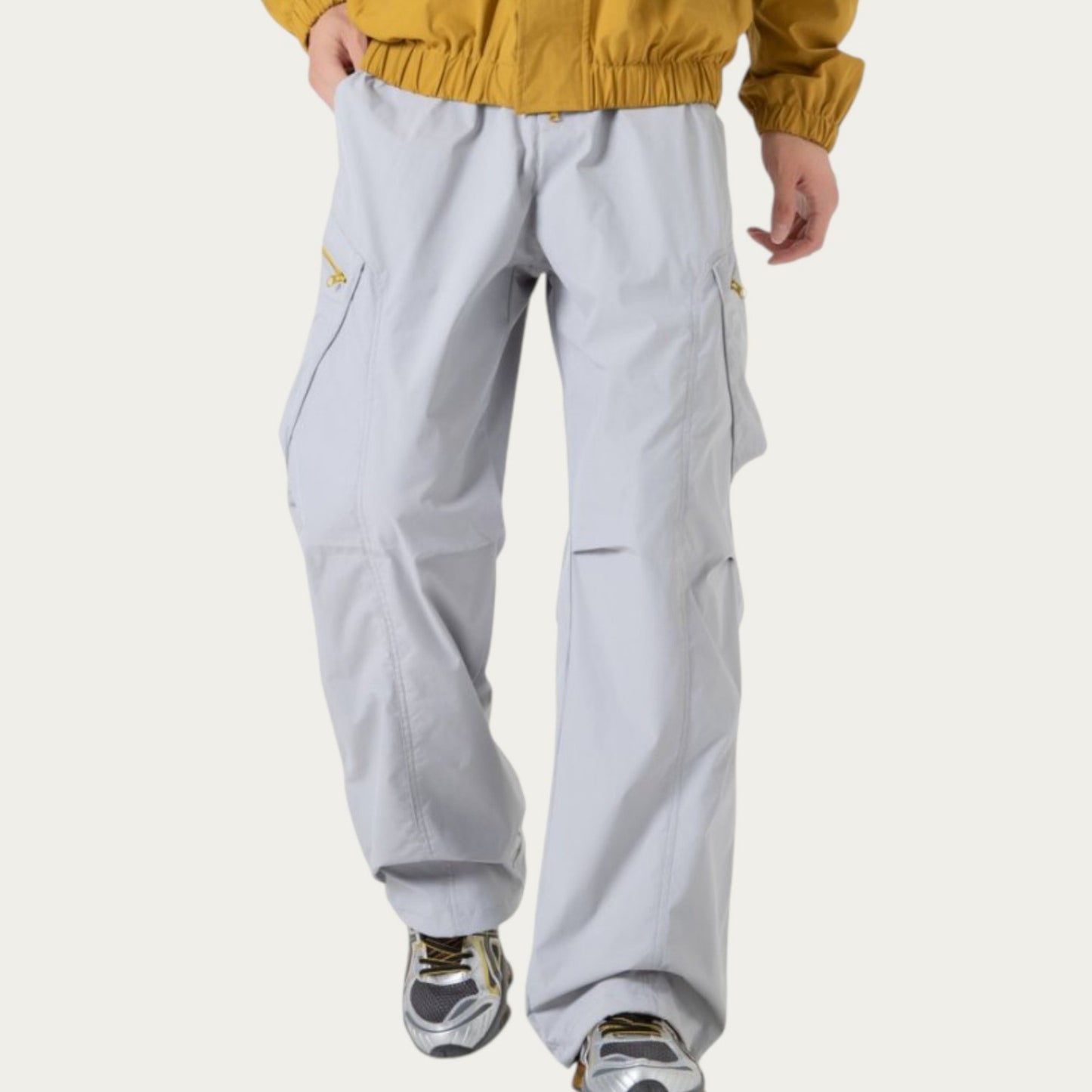 Men's Relaxed Fit Cargo Pants with Side Pockets and Adjustable Drawstring Waist