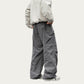 Men's Oversized Cargo Pants with Adjustable Drawstring Hem and Multi-Pocket Design