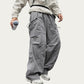 Men's Oversized Cargo Pants with Adjustable Drawstring Hem and Multi-Pocket Design