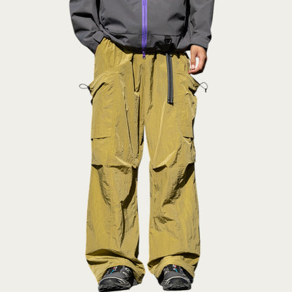 Men's Oversized Cargo Pants with Adjustable Drawstring Hem and Multi-Pocket Design