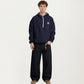 Men's Half Zip Hooded Pullover with Front Pocket and Relaxed Fit
