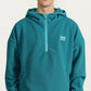 Men's Half Zip Hooded Pullover with Front Pocket and Relaxed Fit