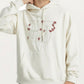 Men's Embroidered Pullover Hoodie with Front Pocket and Relaxed Fit