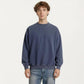 Men's Crewneck Sweatshirt with Ribbed Trim and Relaxed Fit