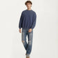 Men's Crewneck Sweatshirt with Ribbed Trim and Relaxed Fit