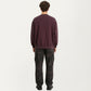 Men's Crewneck Sweatshirt with Ribbed Trim and Relaxed Fit