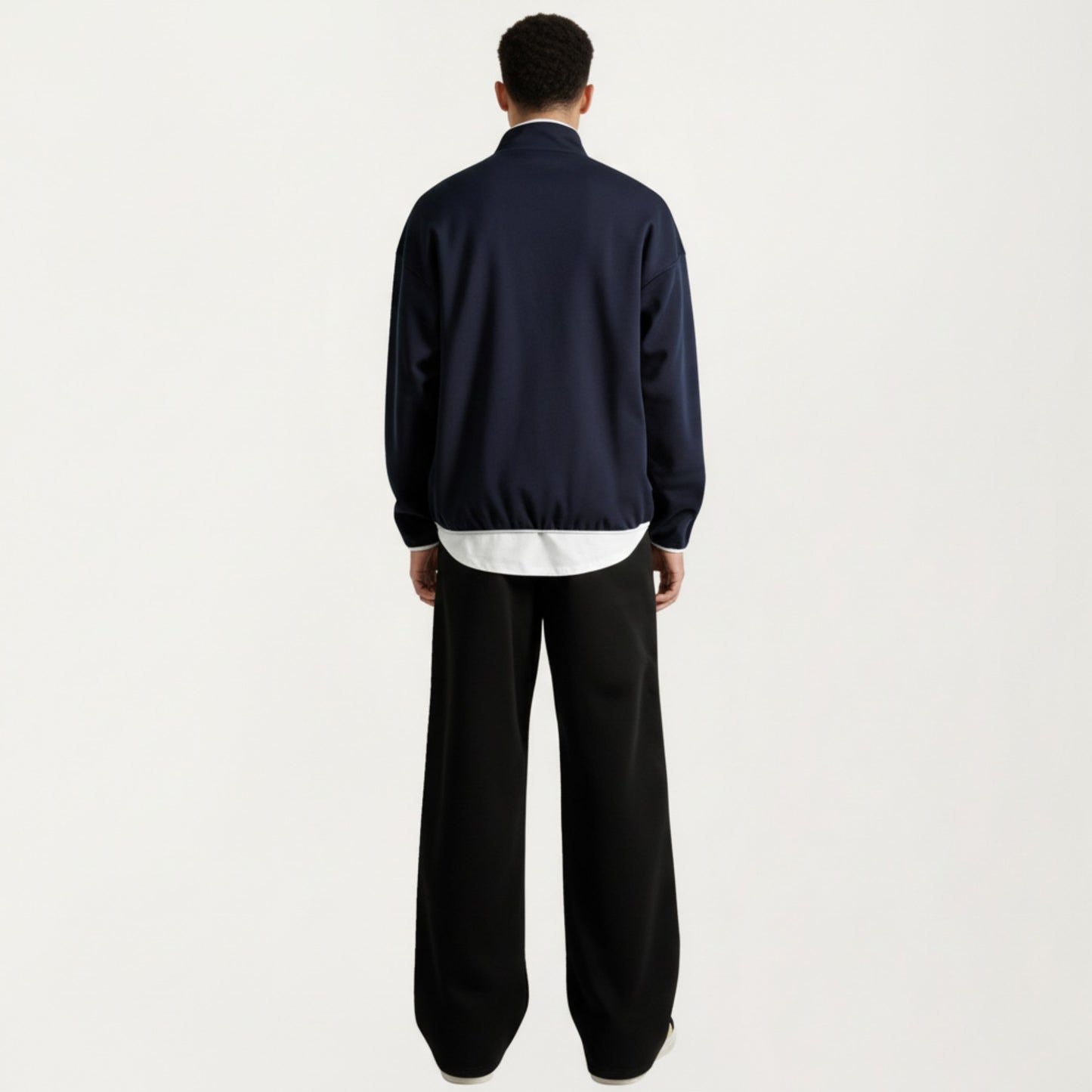 Men's Half Zip Pullover with Stand Collar and Relaxed Fit